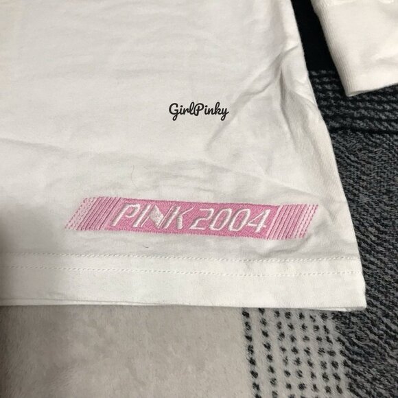 victoria secret PINK CAMPUS long sleeve tee RACING THEME LOGO SIZE MEDIUM - Picture 6 of 11
